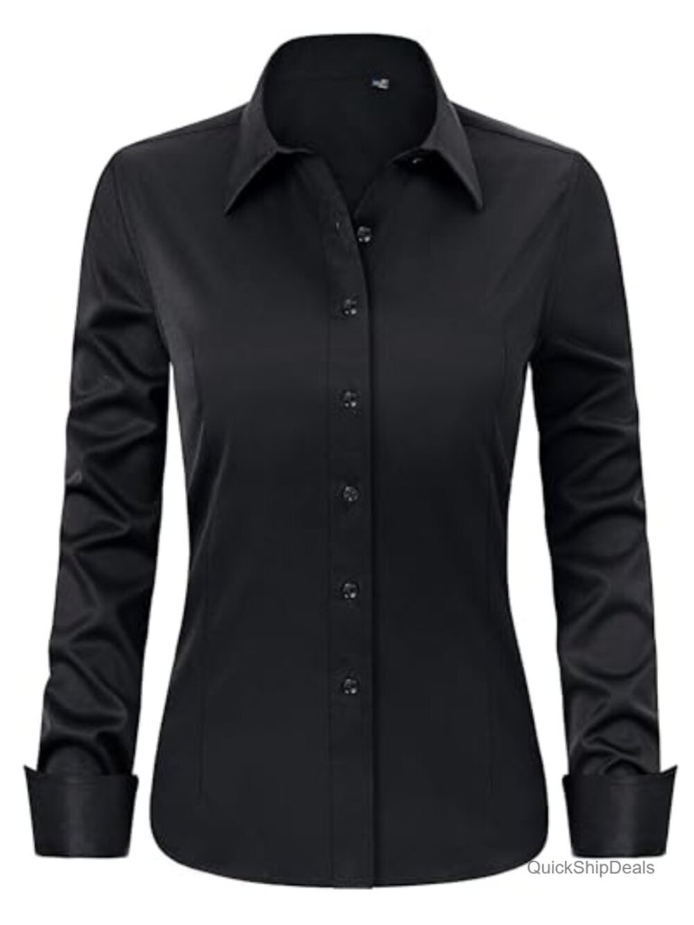 Women's Long Sleeve Button Down Shirt Wrinkle-Free Business Casual Blouse
